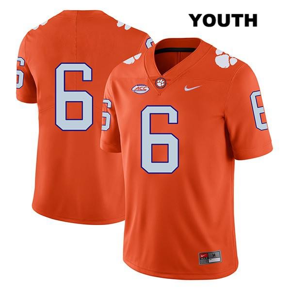Youth Clemson Tigers #6 Mike Jones Jr. Stitched Orange Legend Authentic Nike No Name NCAA College Football Jersey LLN7046IY